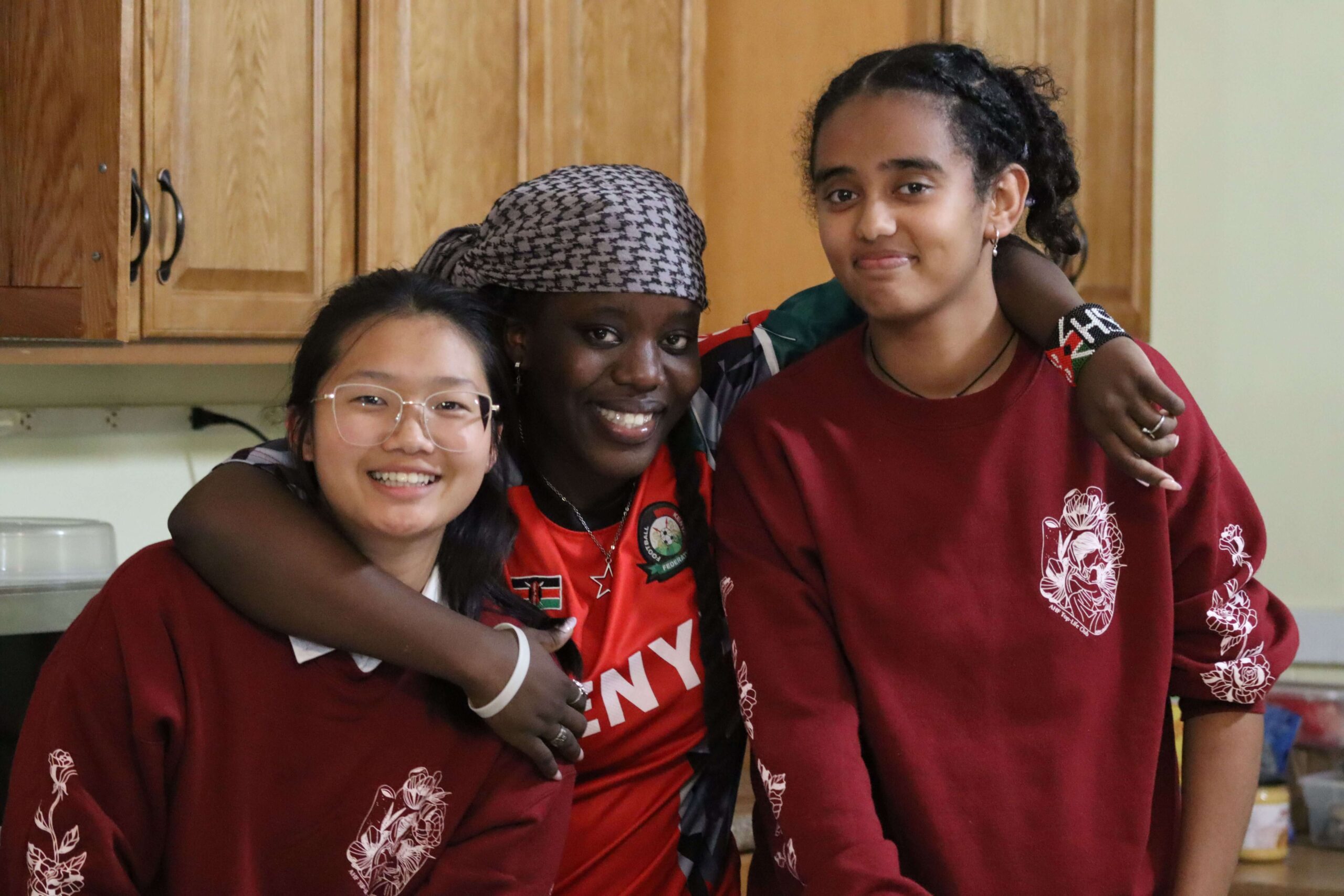 Three students at dorm